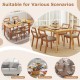 Wooden dining chair set of 2 with upholstered seats in brown, perfect for farmhouse kitchens and dining rooms.