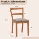 Wooden dining chair with upholstered seat and slat backrest, brown finish, ideal for farmhouse kitchens and dining.