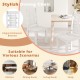 White wooden dining chair with hollowed back design, crafted from solid rubber wood, ideal for dining rooms and cafes.