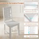 White wooden dining chair with reinforced crossbars, 22.5" high back, ideal for dining rooms and cafes.