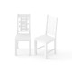 White wooden dining chairs set of 2, crafted from solid rubber wood, featuring a stylish hollowed back design for.
