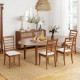 Modern upholstered wooden dining chair set of 2 in beige, featuring breathable slatted design and ergonomic backrest.