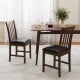 Wooden dining chair set of 2 with padded seats and rubber wood frame, perfect for dining rooms or cafes.