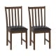 Set of 2 wooden dining chairs with padded seats, rubber wood frame, and deep brown finish for stylish dining spaces.