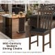 Wooden dining chair with padded seat and rubber wood frame in deep brown, perfect for dining rooms and cafes.