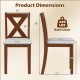 Wooden dining chair with padded seat and curved back, crafted from acacia wood, supports 420 lbs, ideal for dining.