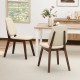 Mid-century modern wooden dining chairs set of 2 with upholstered seats, perfect for dining rooms or offices.