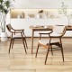 Wooden dining chair set of 2 with padded seats and walnut finish, featuring ergonomic armrests for comfort.