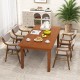 Wooden dining chair set of 2 with padded seats in walnut finish, featuring ergonomic armrests for comfort in any.