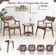 Wooden dining chair set of 2 with padded seats, walnut finish, and rubber wood frame for versatile use in any space.