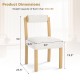 Wooden dining chair with rubber wood frame, white faux sherpa upholstery, and cylinder back for stylish comfort.