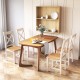 Natural rubber wood dining chairs set of 2 with high backrest, perfect for modern farmhouse dining spaces.