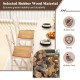 Wooden dining chairs set of 2 with high back, rubber wood frame, natural finish, ideal for modern farmhouse dining.