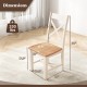 Wooden dining chair with high back and rubber wood frame, featuring dimensions for stability and comfort in various.