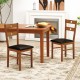 Wooden dining chairs set of 2 with hollowed backrest and upholstered seat, perfect for kitchens and dining rooms.
