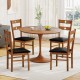 Brown wooden dining chairs set of 2 with hollowed backrest, upholstered seats, perfect for kitchen or dining room use.
