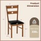 Brown wooden dining chair with hollowed backrest, upholstered seat, and 330 lbs weight capacity for versatile use.