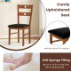 Brown wooden dining chair with waterproof PU leather seat and hollowed backrest, perfect for kitchens and dining rooms.