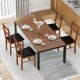 Wooden dining table set with two armless kitchen chairs featuring a hollowed backrest and waterproof PU leather seats.