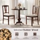Set of 2 upholstered kitchen chairs in beige with solid rubber wood frame, ideal for dining rooms and restaurants.
