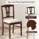 Upholstered wooden dining chair with solid rubber wood frame and sophisticated backrest design, perfect for kitchens.