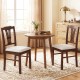 Set of 2 upholstered wooden dining chairs with solid rubber wood frame and beige fabric, ideal for kitchen or dining.