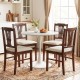 Upholstered wooden dining chairs set of 2 with solid rubber wood frame, perfect for kitchen or dining room use.