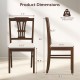 Wooden dining chair dimensions with solid rubber wood frame and beige upholstery, ideal for kitchen or dining room use.