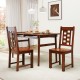 Set of 2 walnut wooden dining chairs with solid rubber wood frame, featuring a curved backrest for comfort and support.