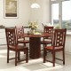 Wooden dining chairs set of 2 in walnut finish, featuring a solid rubber wood frame and curved high backrest for.