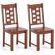 Set of 2 wooden dining chairs with solid rubber wood frame in walnut, featuring a curved backrest for comfort and.