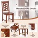 Wooden dining chair with solid rubber wood frame in walnut, featuring a wide seat and curved backrest for comfort.