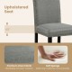 Upholstered seat detail of a wooden dining chair set, featuring breathable linen fabric and soft 4.5" cushions for.