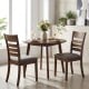 Wooden dining chairs set of 4 with upholstered seats and rubber wood frame, perfect for kitchen or dining room use.