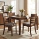 Upholstered wooden dining chairs set of 4 with rubber wood frame, featuring high backrest and padded seat for comfort.