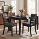 Black wooden dining chairs set of 2 with upholstered seats, perfect for kitchen or dining room use.