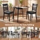 Set of 2 black upholstered wooden dining chairs with rubber wood frame, perfect for kitchens or dining rooms.