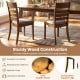 Brown upholstered wooden dining chair set with rubber wood frame, featuring high backrest and padded seat for comfort.