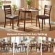 Set of 2 brown upholstered wooden dining chairs with rubber wood frame, ideal for kitchens and dining rooms.