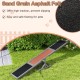 Wooden dog agility seesaw with sand grain asphalt felt for high traction, ideal for outdoor obstacle courses.