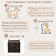 Close-up of the rustic brown wooden dog crate furniture's chew-resistant metal fencing, designed for small to medium.