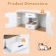 Wooden hidden cat house cabinet with two drawers, two doors, and a spacious countertop for versatile storage solutions.
