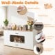 Wooden hidden cat house cabinet with wide countertop, two drawers, and doors, perfect for pet supplies and home organization.