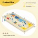 Wooden pinball machine with 3 metal marbles, featuring spring launcher and flipper controls for interactive family fun.