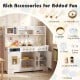 Wooden play kitchen for kids featuring realistic lights, sounds, and accessories for imaginative play and creativity.