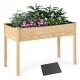 Wooden raised vegetable garden bed made of solid fir wood, 4 ft long, ideal for easy plant management in gardens or.