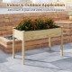 Wooden raised vegetable garden bed made of fir wood, 4 ft long, ideal for patio or backyard planting.