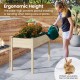 Wooden raised vegetable garden bed with ergonomic 30" height, made of solid fir wood, ideal for easy plant care.