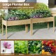 Wooden raised vegetable garden bed made of fir wood, 4 ft long, ideal for cultivating flowers, herbs, and vegetables.