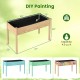 Wooden raised vegetable garden bed with 4 ft length, 30" height, and 4.2 cu. ft capacity, ideal for backyard planting.